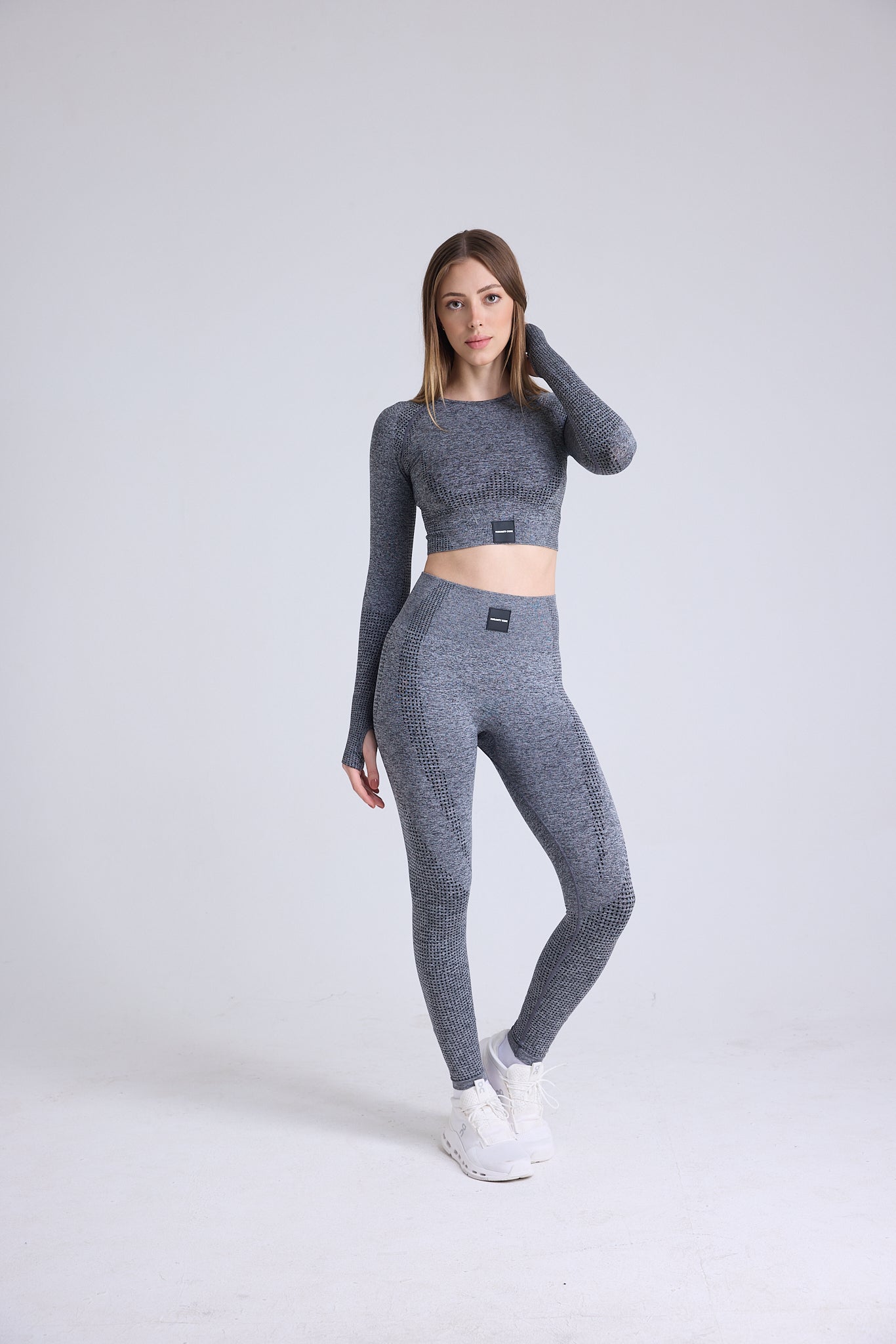 AirFit  Contour Long Sleeve Crop Top in grey