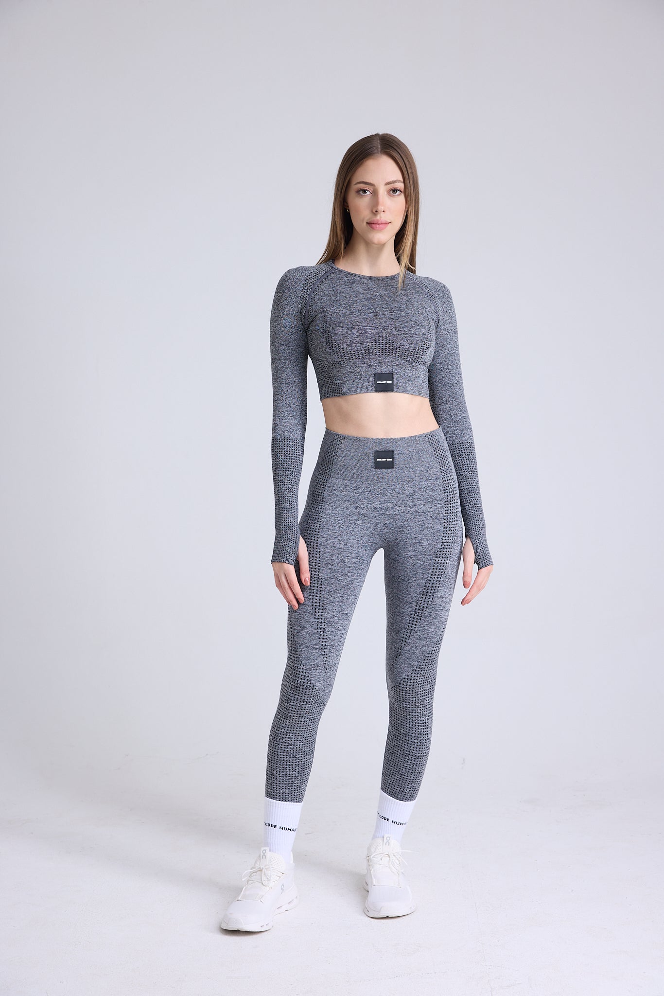 AirFit  Contour Long Sleeve Crop Top in grey