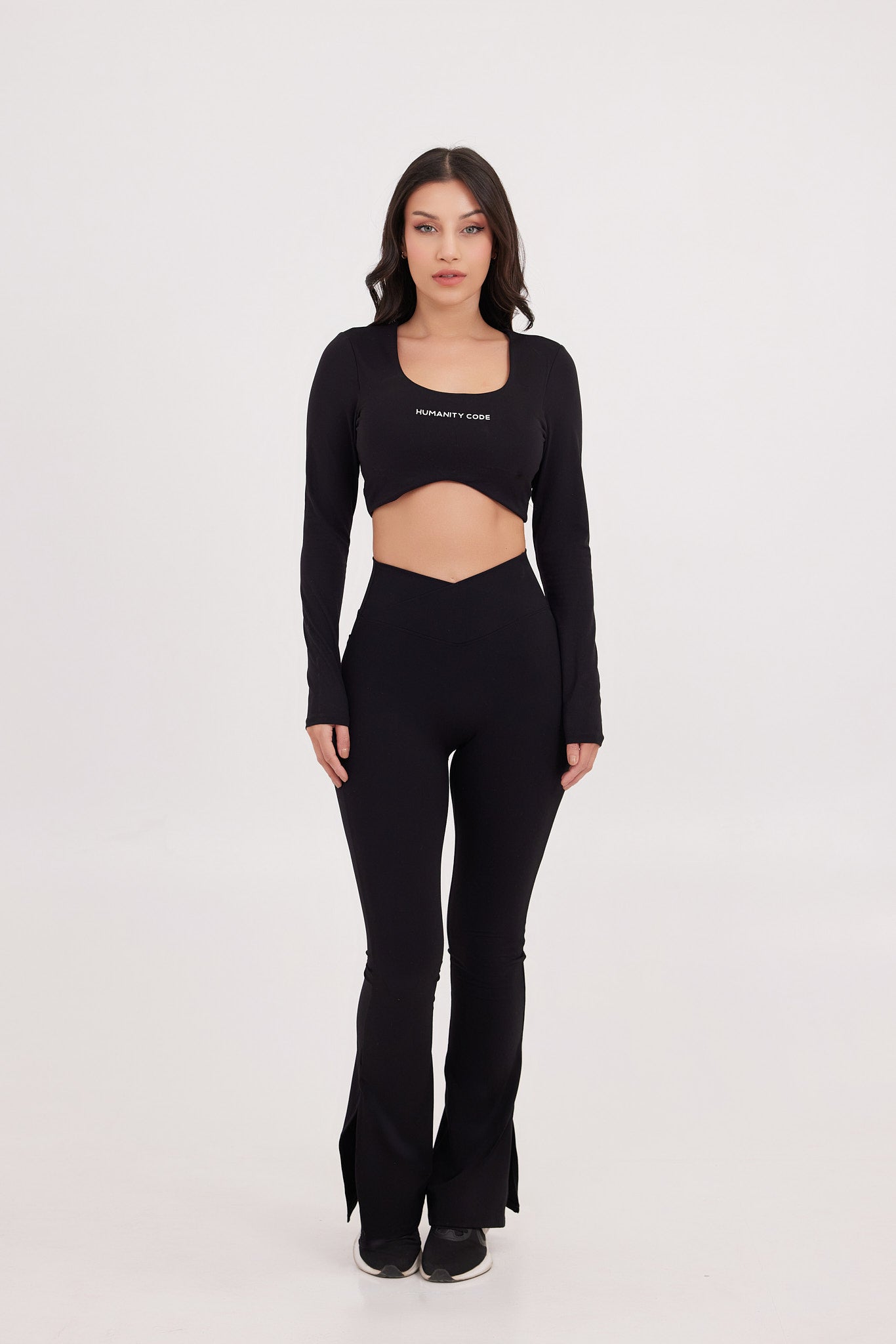 SoftSkin High Waist Flare Yoga Pant with Pocket Black