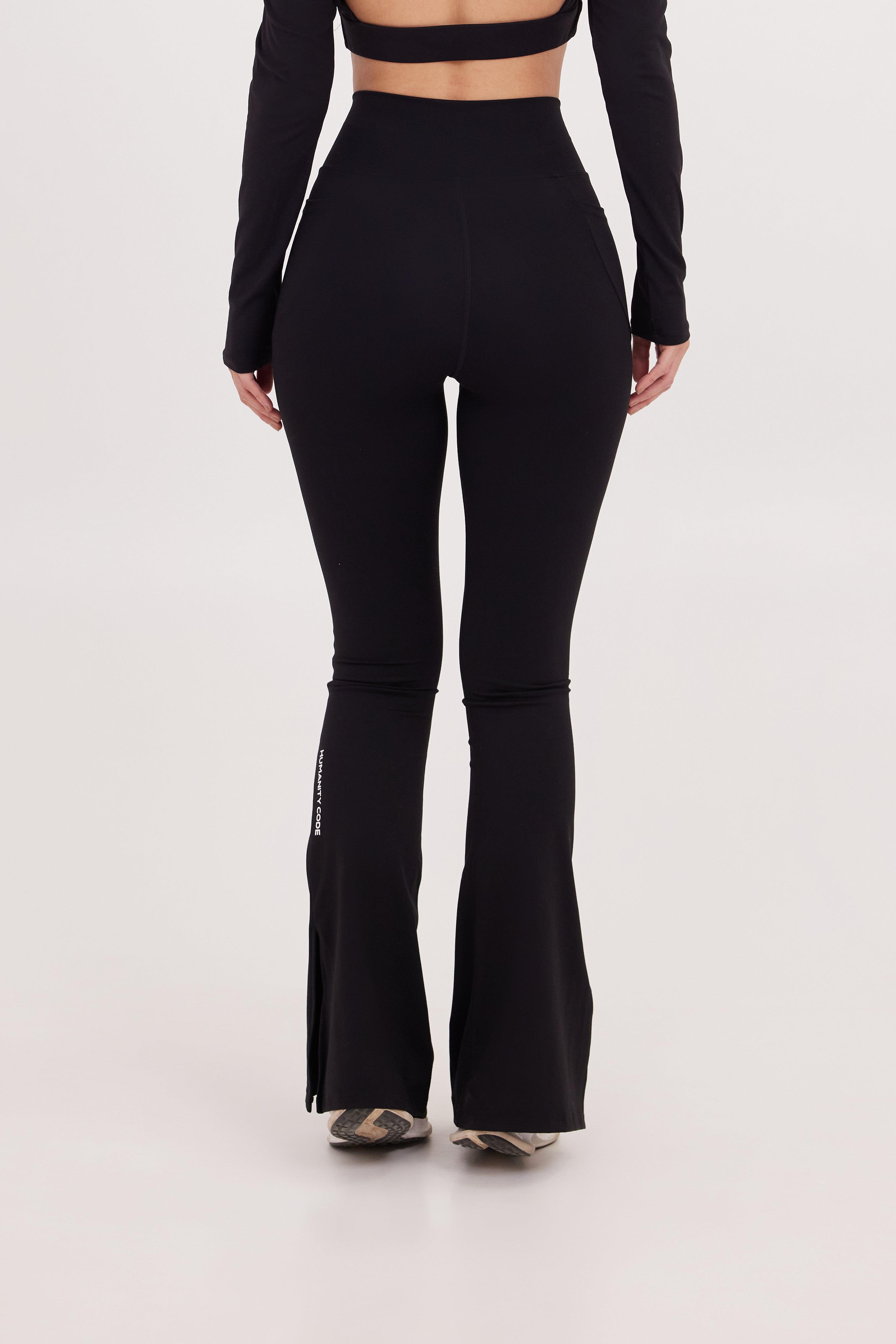 SoftSkin High Waist Flare Yoga Pant with Pocket Black