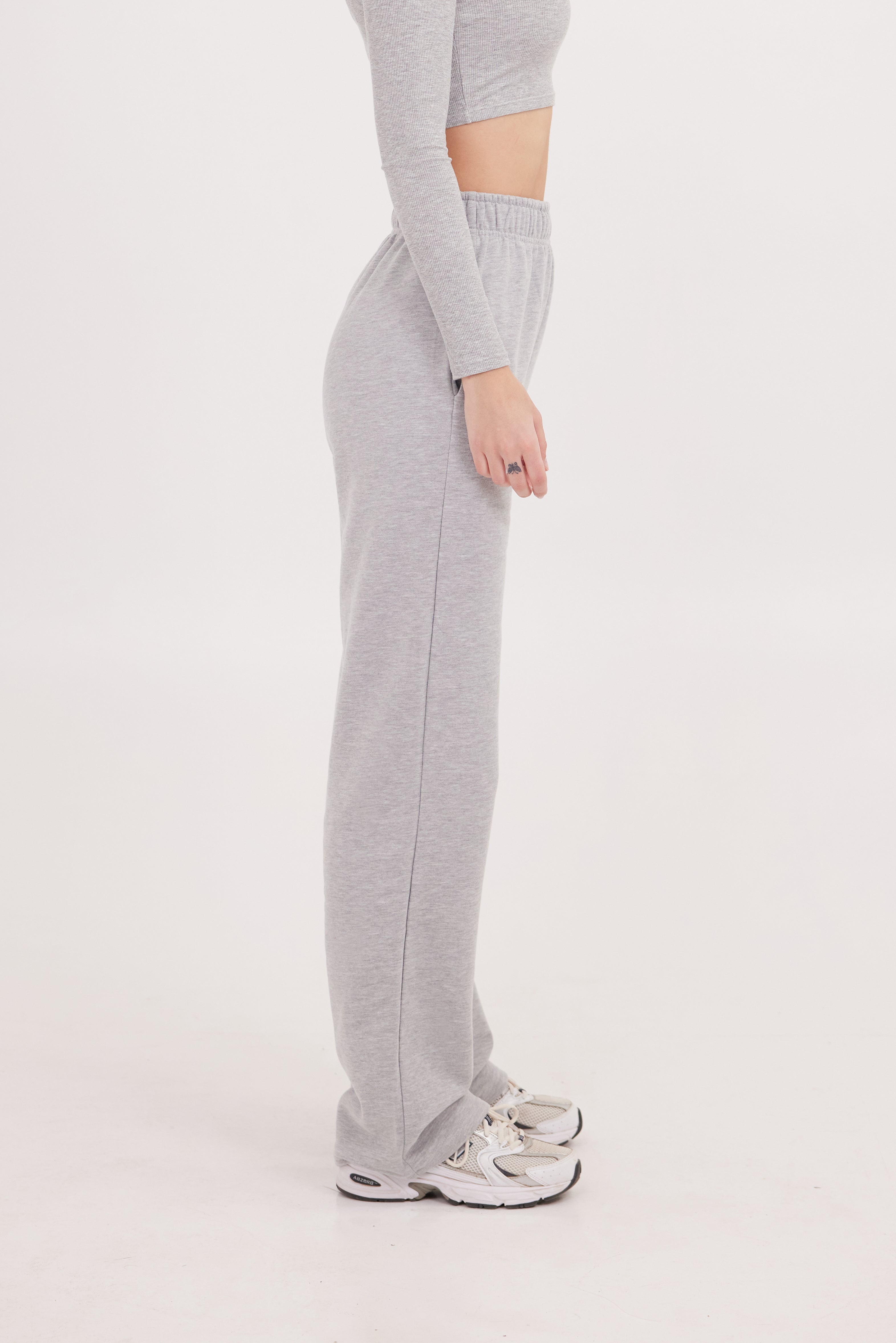 VelvetEase cotton wide-leg pant Grey